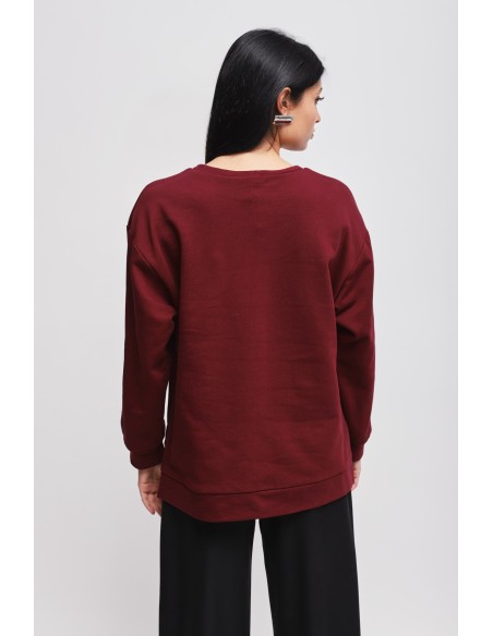 Katoenen sweater met Maryley-print