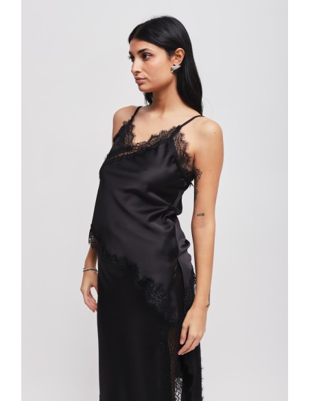 Top en satin avec dentelle Maryley