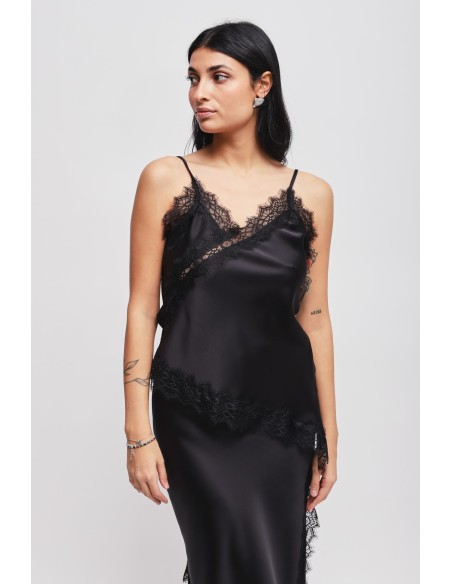 Top en satin avec dentelle Maryley