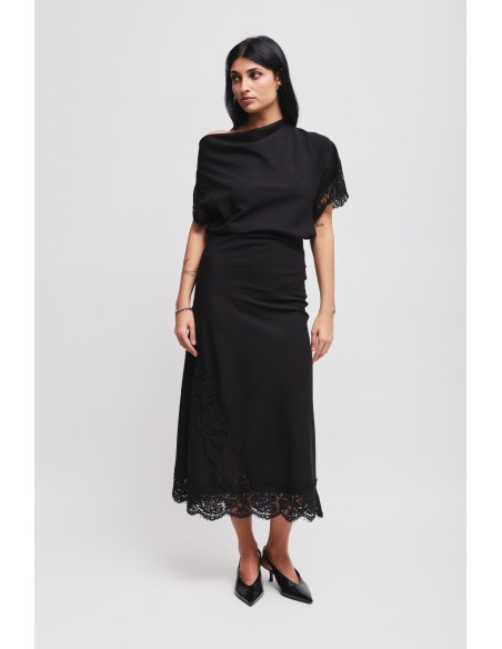 Lange rok met kanten inzetstuk Maryley