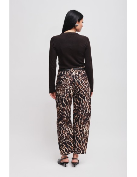 Luipaardprint ballonbroek met riem Maryley
