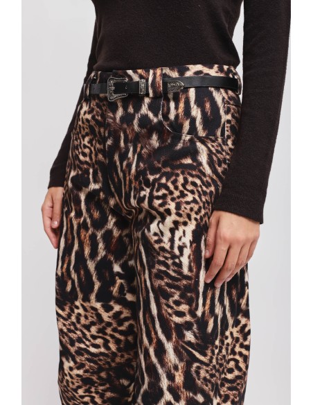 Luipaardprint ballonbroek met riem Maryley