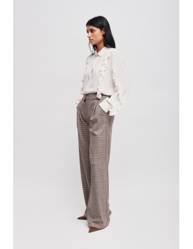 Pantalon palazzo à motif pied-de-poule Maryley