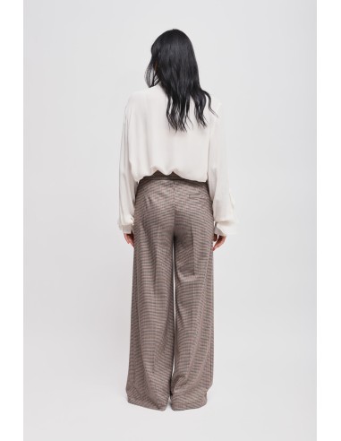 Pantalon palazzo à motif pied-de-poule Maryley