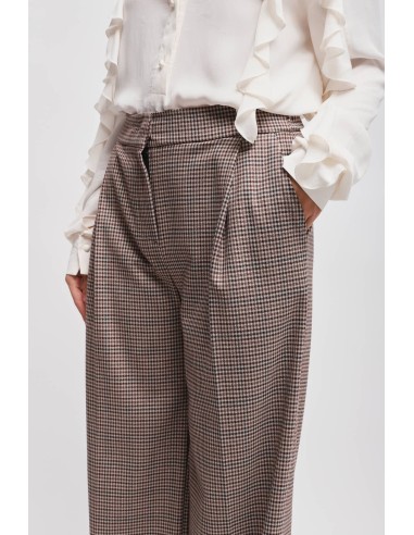 Pantalon palazzo à motif pied-de-poule Maryley