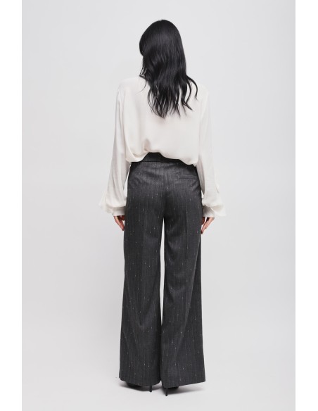 Pantalon palazzo à rayures tennis Maryley