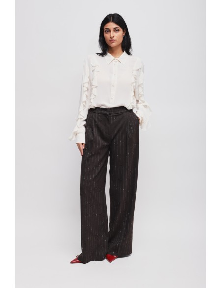 Pantalon palazzo à rayures tennis Maryley
