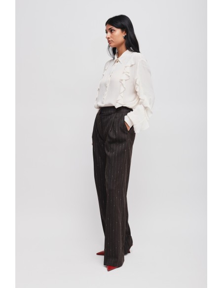 Pantalon palazzo à rayures tennis Maryley