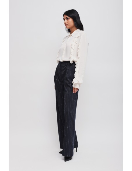 Maryley krijtstreep Palazzo-broek