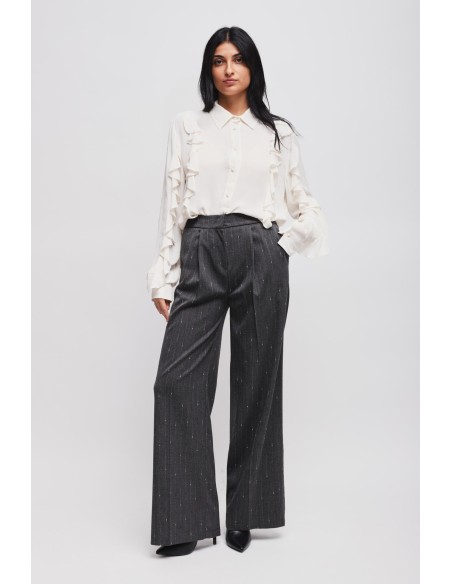 Maryley krijtstreep Palazzo-broek