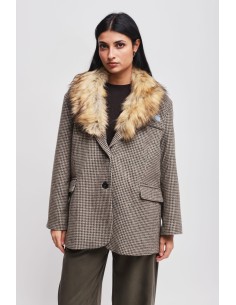 Oversized jas met kraag van imitatiebont Maryley
