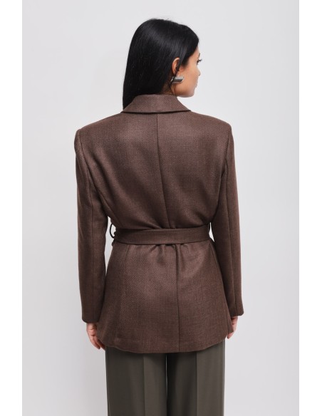 Dubbellaagse jas met ceintuur Maryley