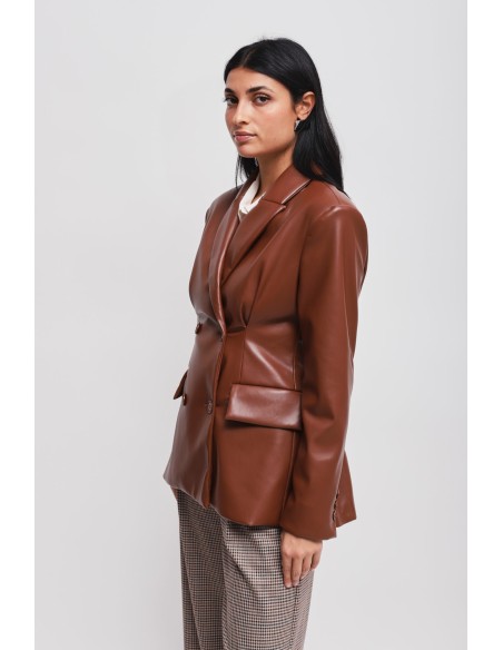 Veste croisée en similicuir Maryley