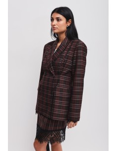 Veste cintrée à carreaux croisée Maryley 2