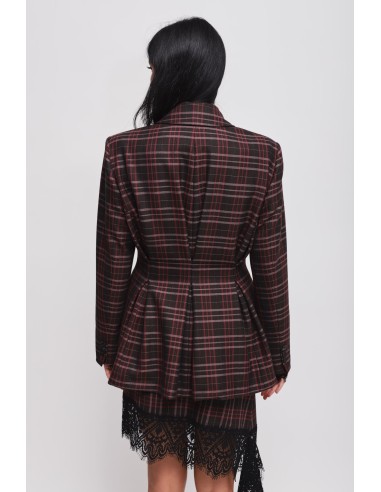 Getailleerde double-breasted geruite blazer van Maryley