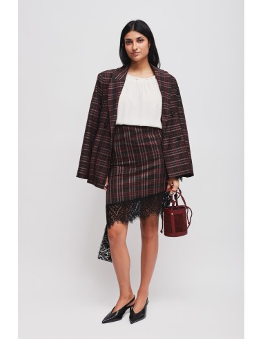 Veste cintrée à carreaux croisée Maryley