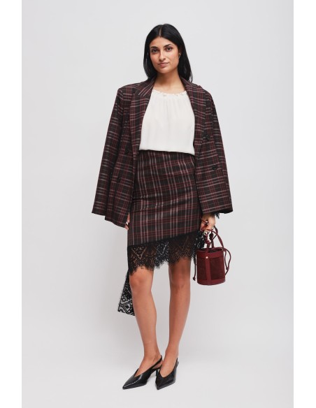 Veste cintrée à carreaux croisée Maryley