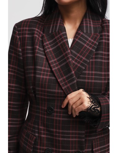 Veste cintrée à carreaux croisée Maryley