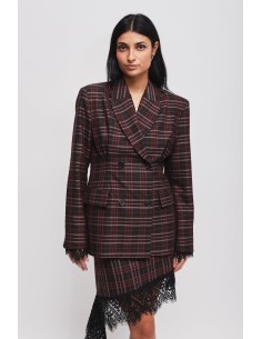 Getailleerde double-breasted geruite blazer van Maryley