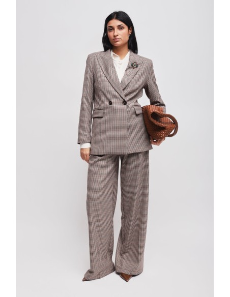 Veste pied-de-poule avec broche Maryley
