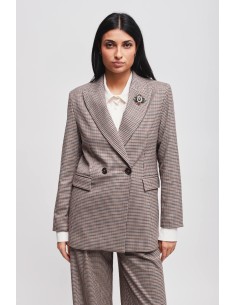 Veste pied-de-poule avec broche Maryley