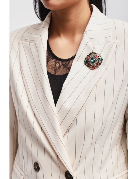 Veste à rayures tennis avec broche Maryley