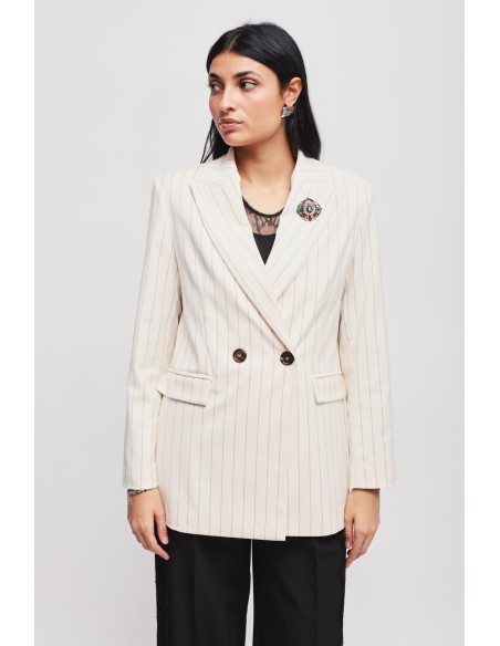 Veste à rayures tennis avec broche Maryley