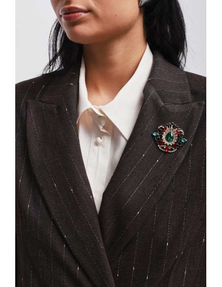 Veste à rayures tennis avec broche Maryley