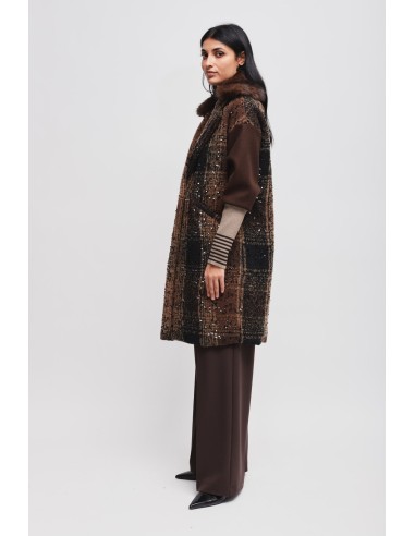 Manteau oversize à paillettes Maryley