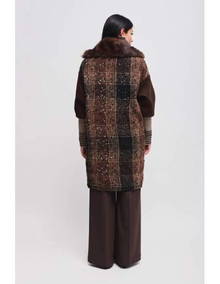 Manteau oversize à paillettes Maryley