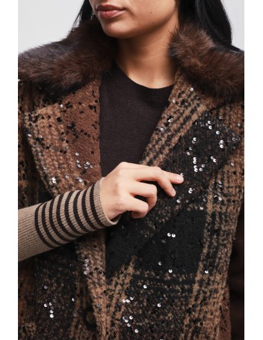 Manteau oversize à paillettes Maryley