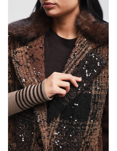 Manteau oversize à paillettes Maryley