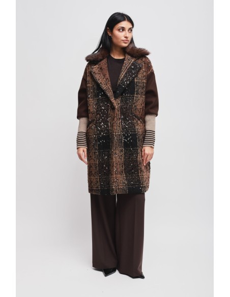 Manteau oversize à paillettes Maryley