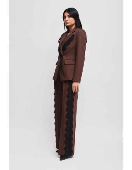 Ensemble veste et pantalon palazzo en dentelle Maryley