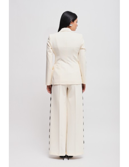 Ensemble veste et pantalon palazzo en dentelle Maryley