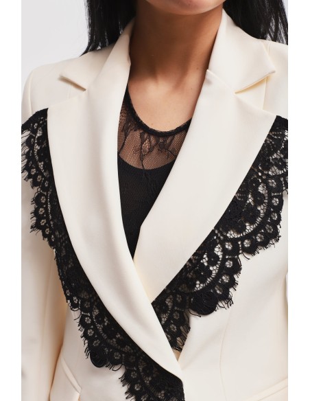 Ensemble veste et pantalon palazzo en dentelle Maryley