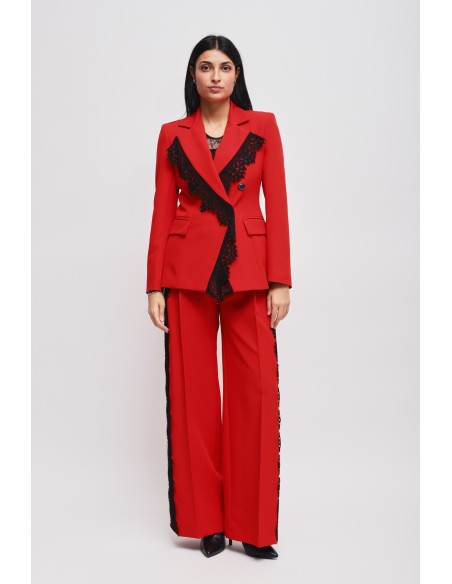 Ensemble veste et pantalon palazzo en dentelle Maryley