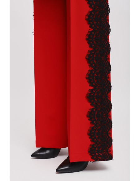 Ensemble veste et pantalon palazzo en dentelle Maryley