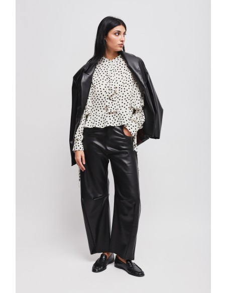 Viscoseblouse met stippen en ruches van Maryley
