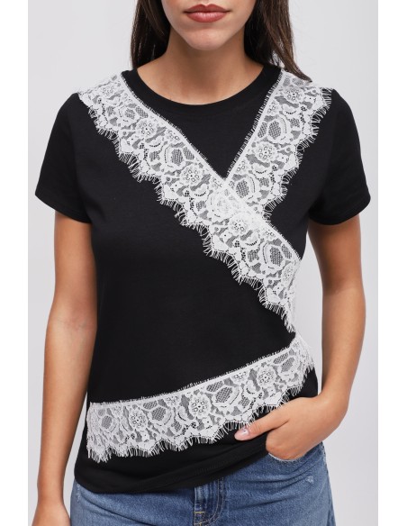 T-shirt met kanten details Maryley