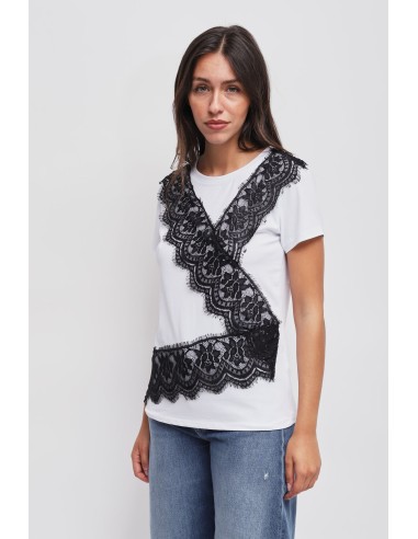 T-shirt avec détails en dentelle Maryley