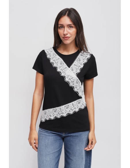 T-shirt met kanten details Maryley