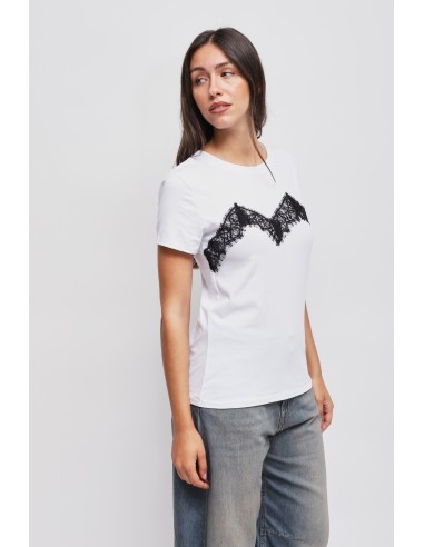 T-shirt met kanten applicaties Maryley