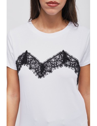 T-shirt avec empiècements en dentelle Maryley