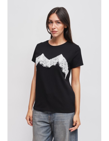 T-shirt avec empiècements en dentelle Maryley