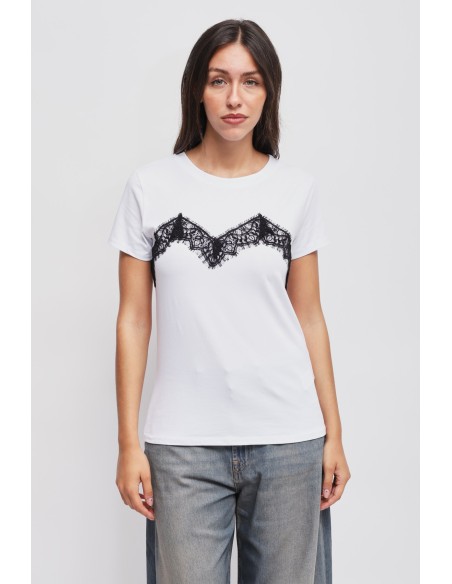 T-shirt avec empiècements en dentelle Maryley