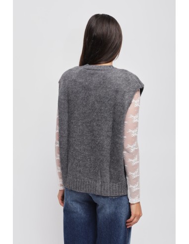 Gilet en maille à losanges avec épaules rembourrées Maryley