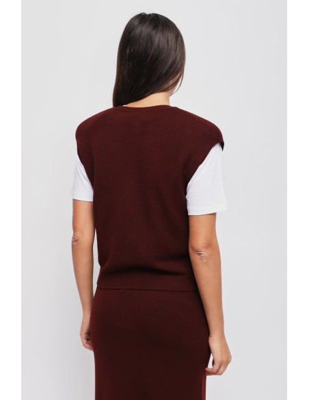Gebreid gilet met gewatteerde schouders Maryley
