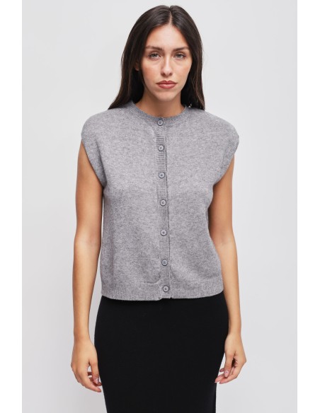 Gebreid gilet met gewatteerde schouders Maryley