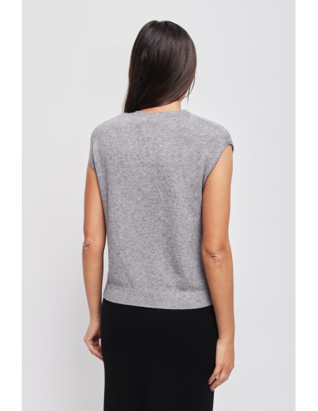 Gebreid gilet met gewatteerde schouders Maryley